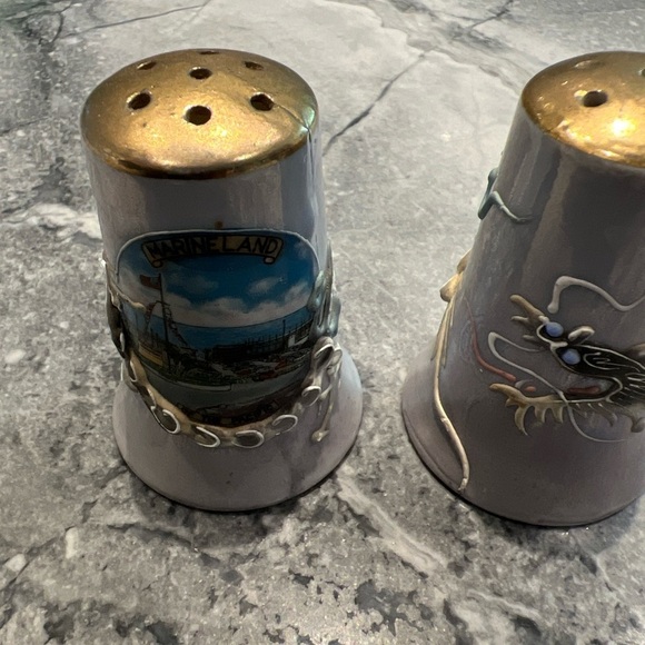 Dragonware Salt Pepper Shakers - Souvenir Marine Land Of The Pacific Japan Vtg - Picture 6 of 12